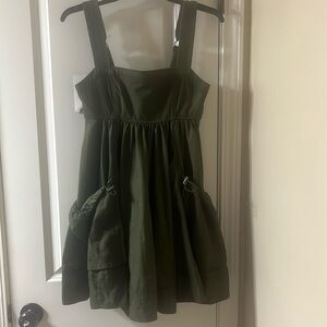 Anthropologie Dark Green Mini Dress